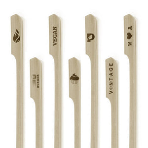 Custom Natural Bamboo Paddle Skewer - I Heart Bamboo